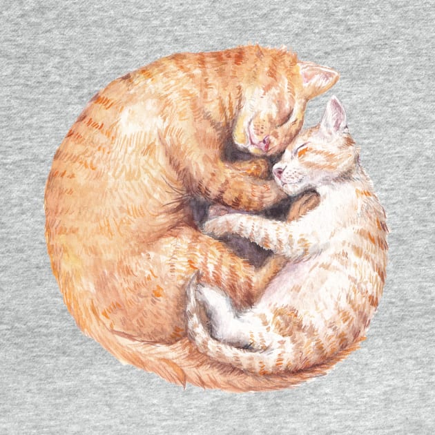 Cuddling Cats Yin Yang by wanderinglaur